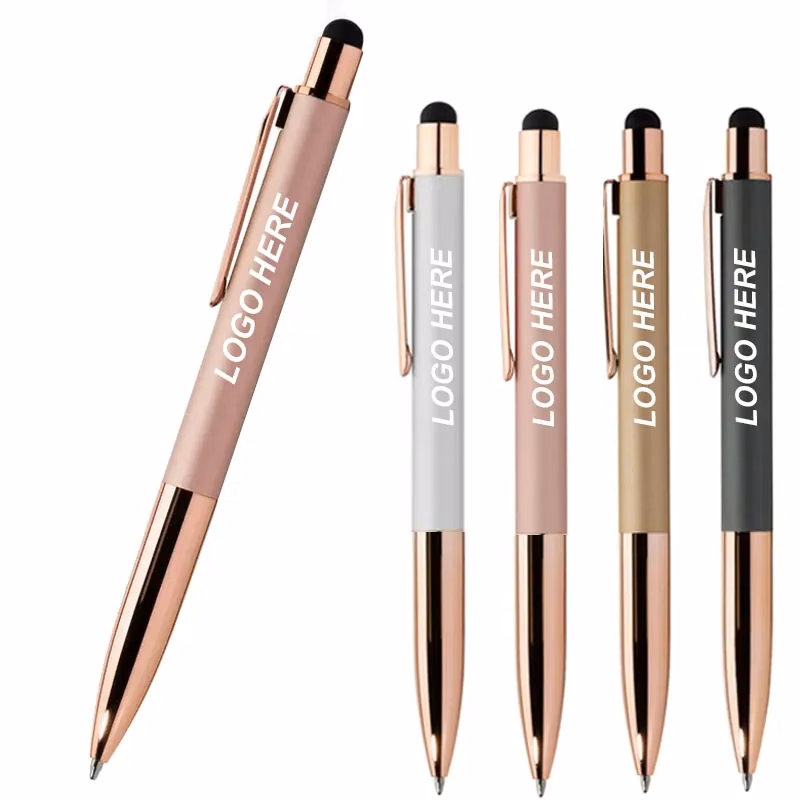Engraved Mineral Aria Pen with Rose Gold Trim