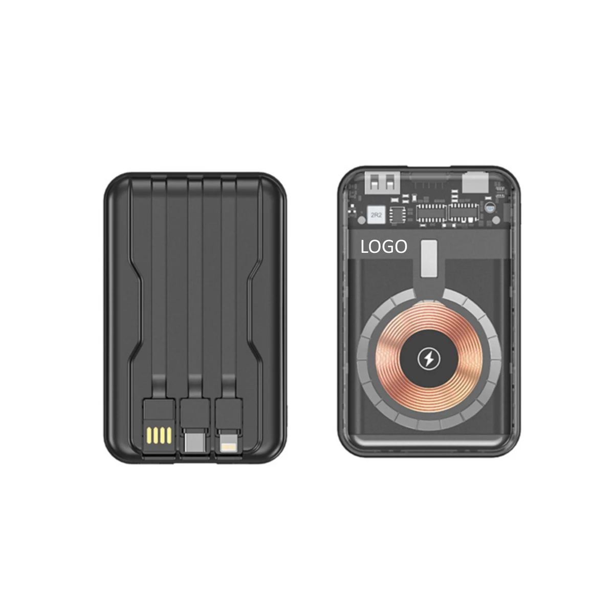Transparent power bank that can magnetically absorb the phone 1