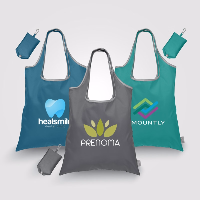 Santorini RPET - Recycled Foldaway Shopping Tote Bag