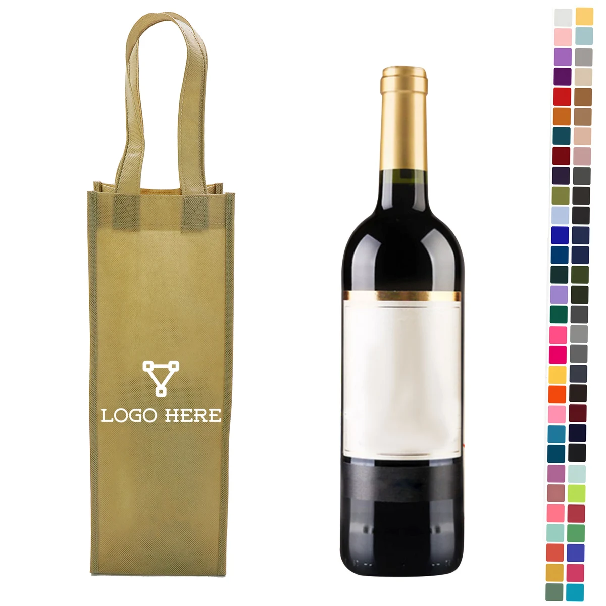 Single Bottle Non-woven Wine Tote Bag 1
