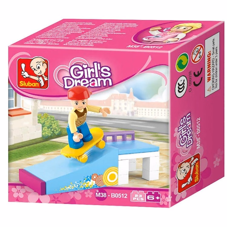Skateboarder Building Brick Kits - 23 Pieces Plastic