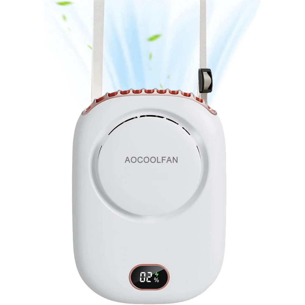 2000mAh Portable Neck Fan w/ Adjustable Lanyard 1