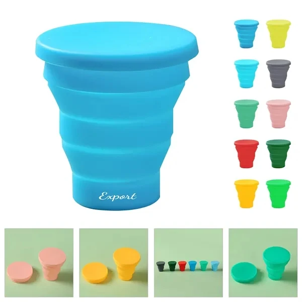 Custom Collapsible Silicone Cup 3.35 x 3.15 Camping — Portable Outdoor Gear 1