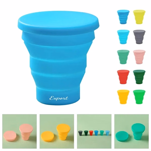 Custom Collapsible Silicone Cup 3.35 x 3.15 Camping — Portable Outdoor Gear