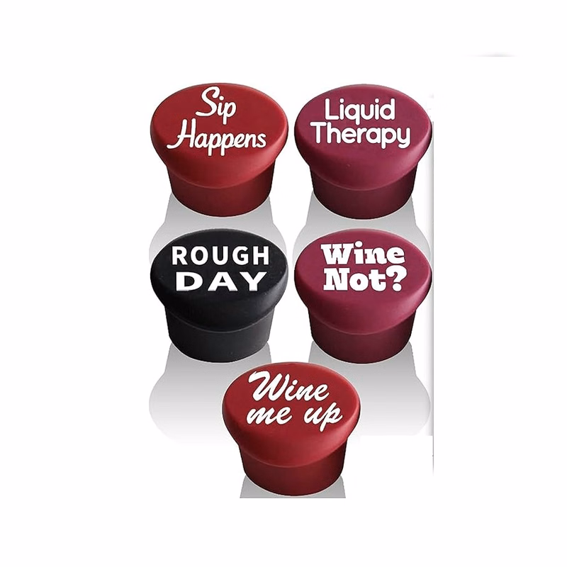 Silicone Wine Bottle Stopper (Screen Printed)