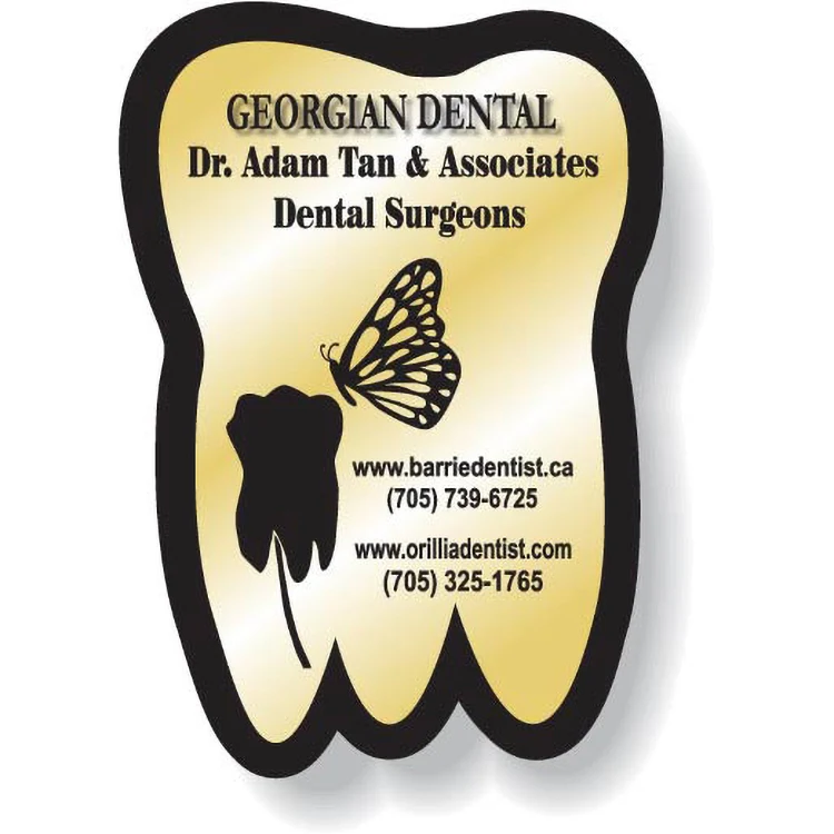 Stock Tooth Magnet .020 (1.625"x2.375") Full Colour Imprint White Vinyl Topcoat 1