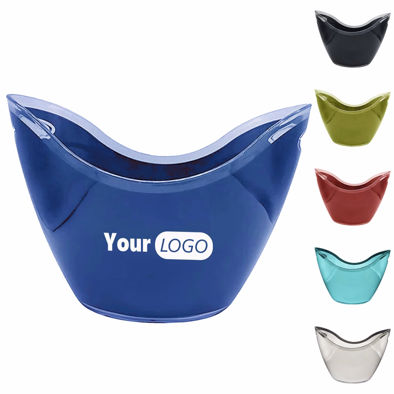 Pvc 8L Clear Ice Bucket With Handles ?C Sleek And Functional