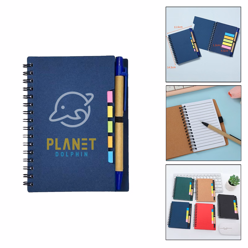 Kraft Notebook w/Sticky Notes and Pen
