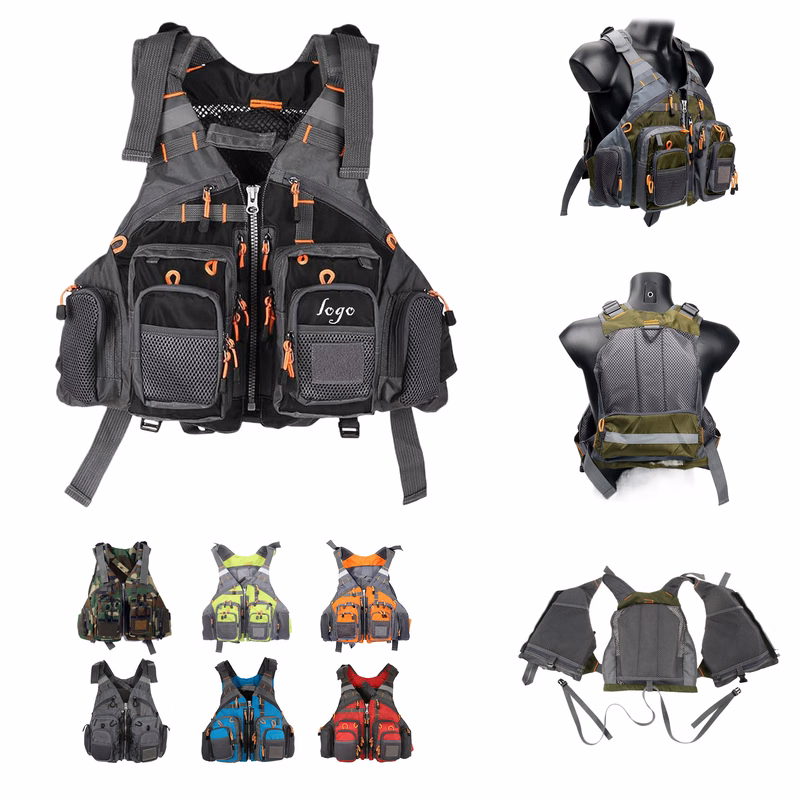 MOQ10 Adjustable Multi-Pocket Life Vest With Floatation
