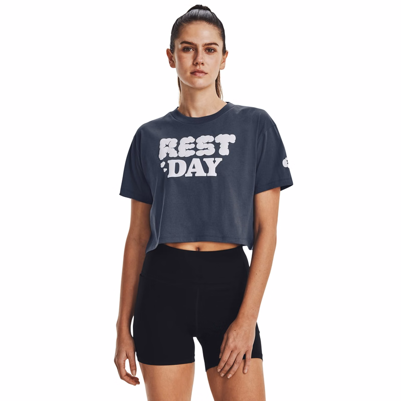 Women's UA Rest Day Verbiage Crop Short Sleeve 