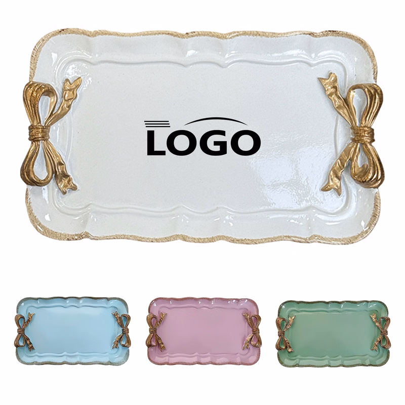 Bow Decorated Resin Jewelry Dish
