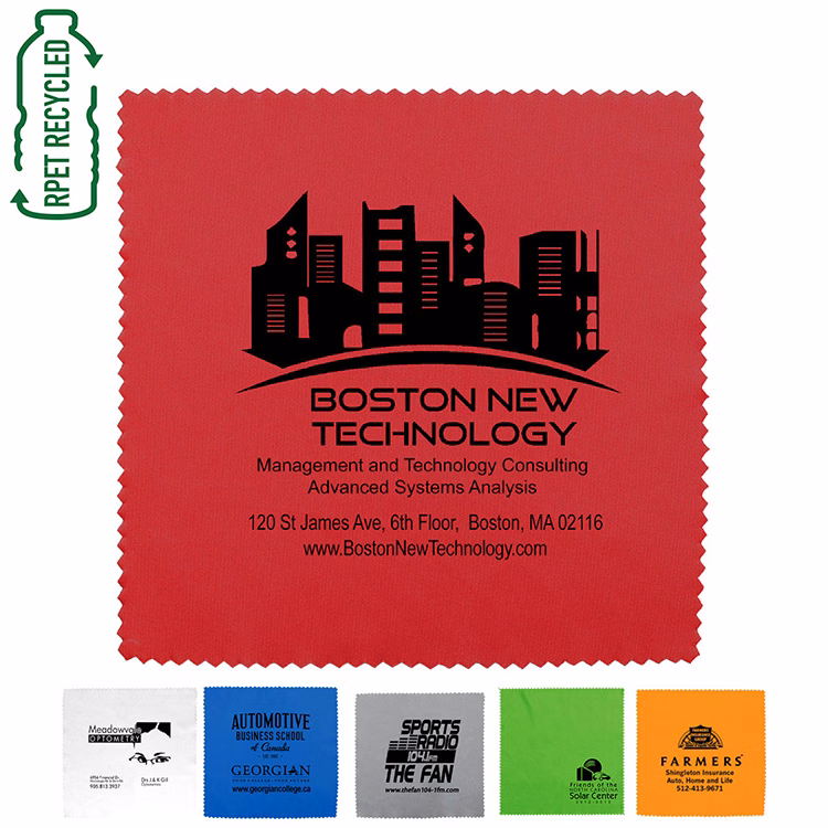 "ONECLEANSCREEN XL" - 8" X 8" 100% Microfiber Recycled RPET Polyester Cleaning Cloth & Screen Cleane