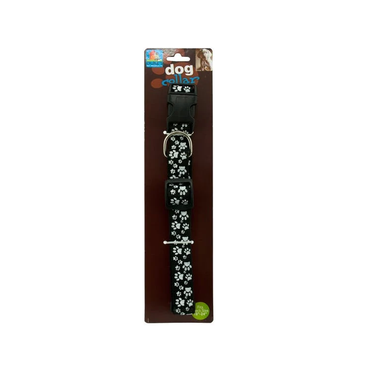 Dog Collar - Paw Prints Assorted Colors 18"-24" 1