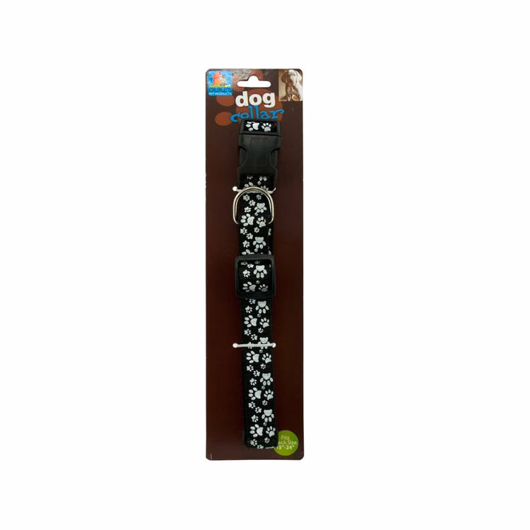 Dog Collar - Paw Prints Assorted Colors 18"-24"
