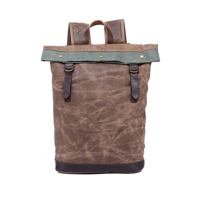 Roll Top Leather Backpack 1