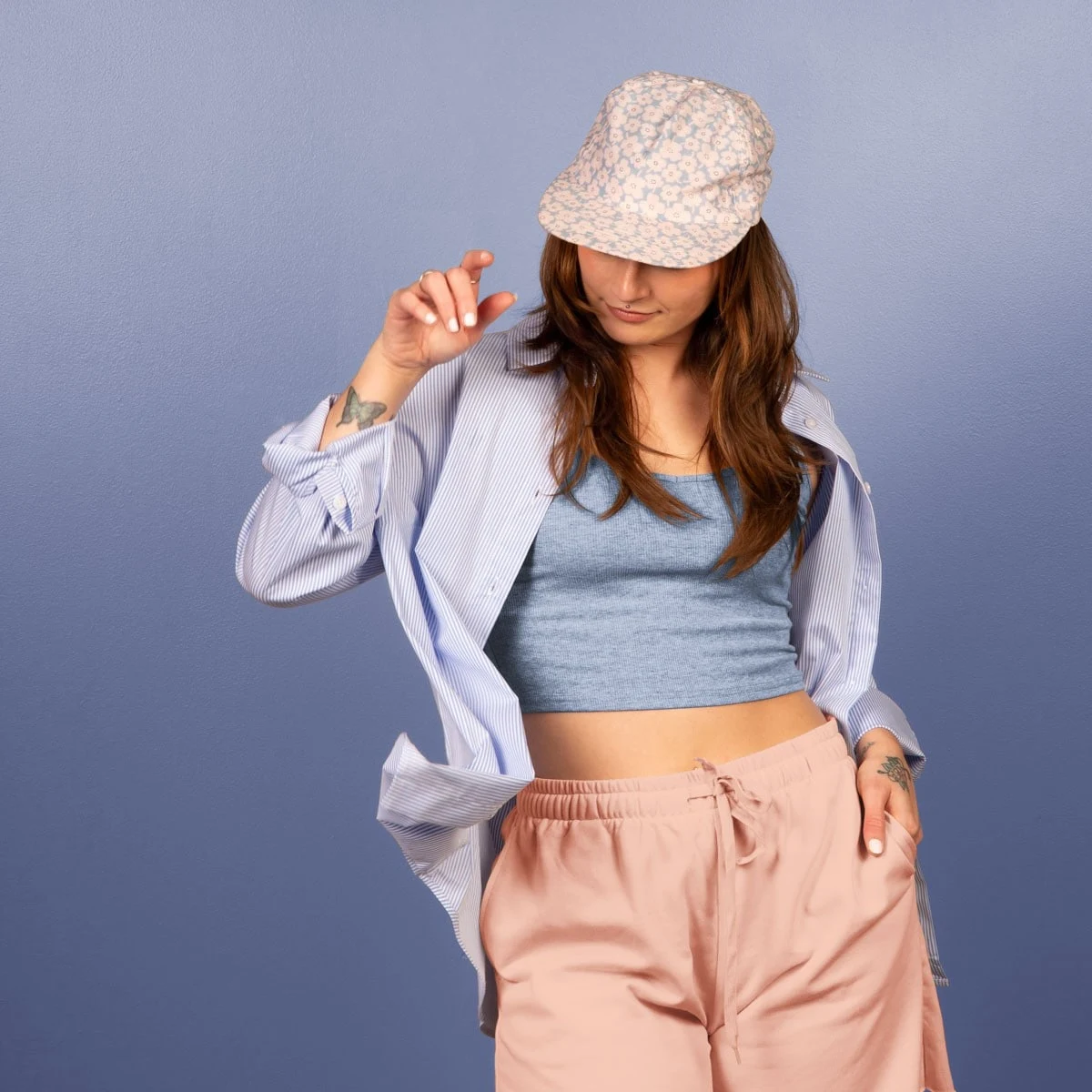 5-PANEL HAT - FLAT BRIM - UNSTRUCTURED - POLY TWILL 4CP 1