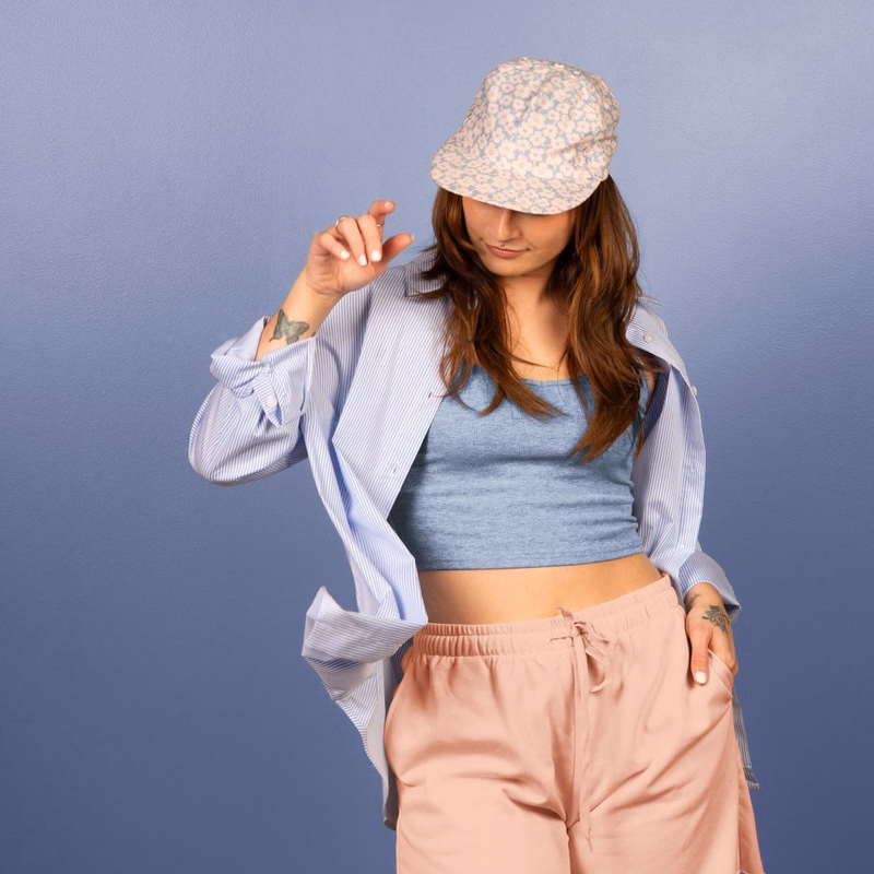 5-PANEL HAT - FLAT BRIM - UNSTRUCTURED - POLY TWILL 4CP