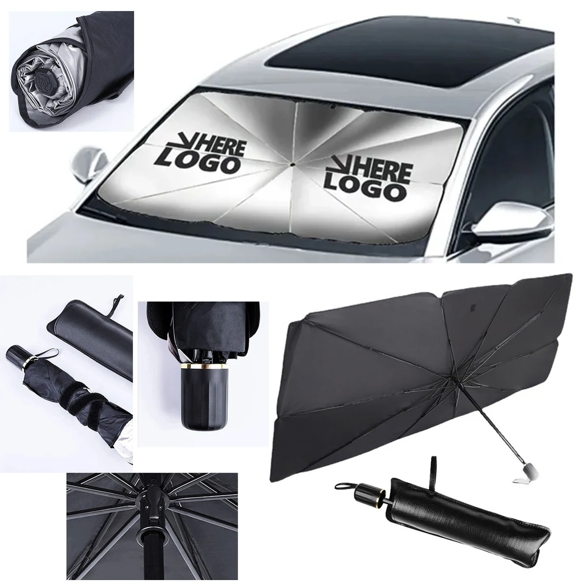Foldable and Retractable Car Sunshade Umbrella 1