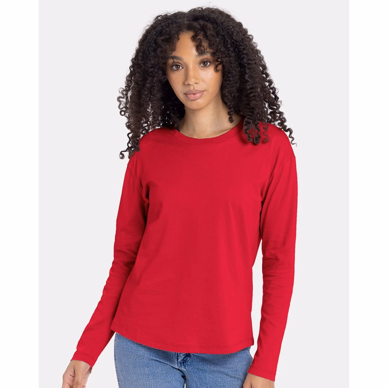 Women's Cotton Relaxed Long Sleeve Tee - 3911