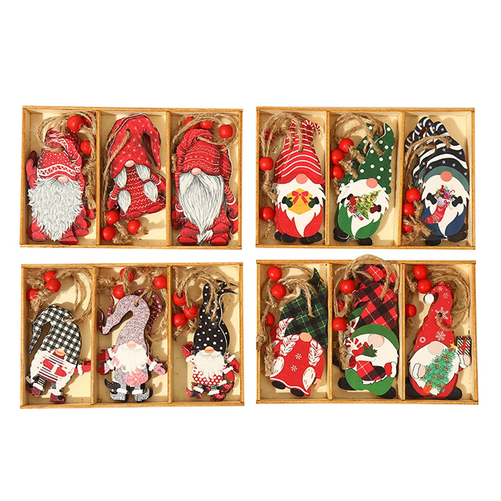 Christmas Santa Claus Household Wooden Pendant Set 1