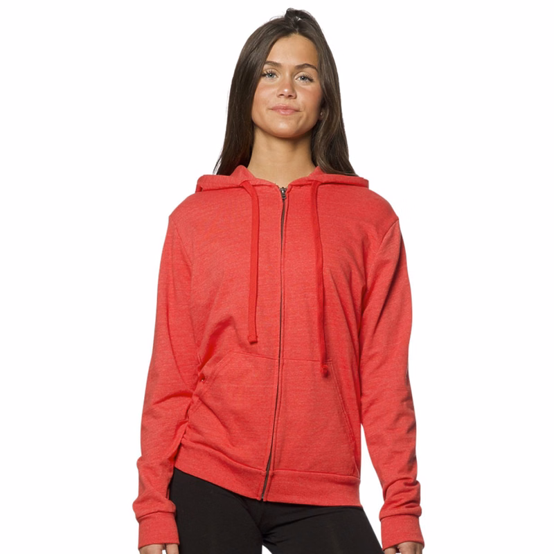USA Made Unisex Eco Triblend French Terry Full Zip Hoodie