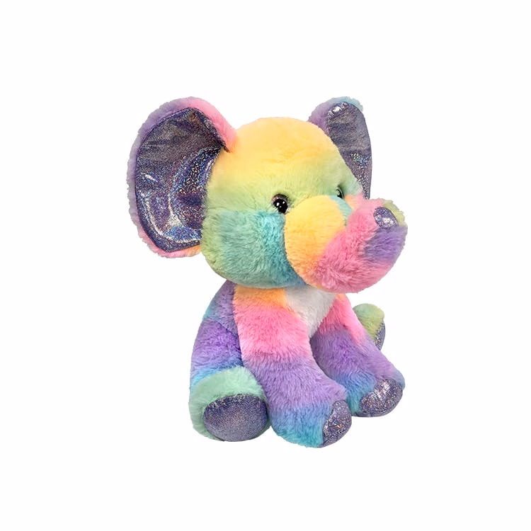 Elephant Plush Toys - Rainbow Colors 10" Sitting Position