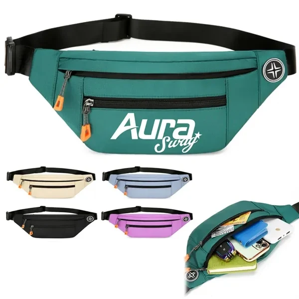 Custom Adjustable Running Waist Bag — Headphone Jack 13" Fitness Fanny Pack 1