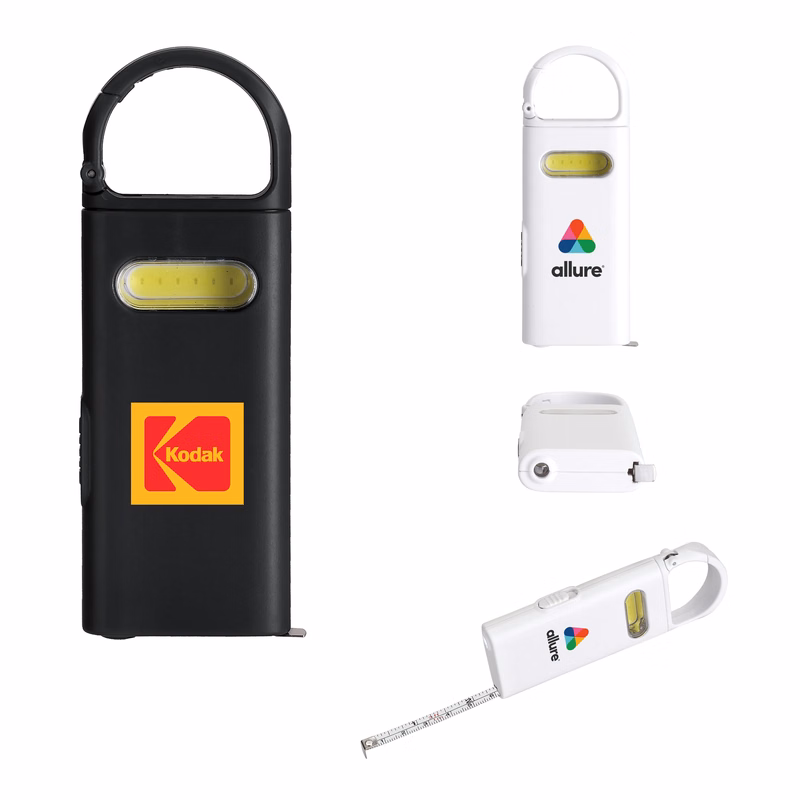 Carabiner COB Flashlight w/ Measuring Tape