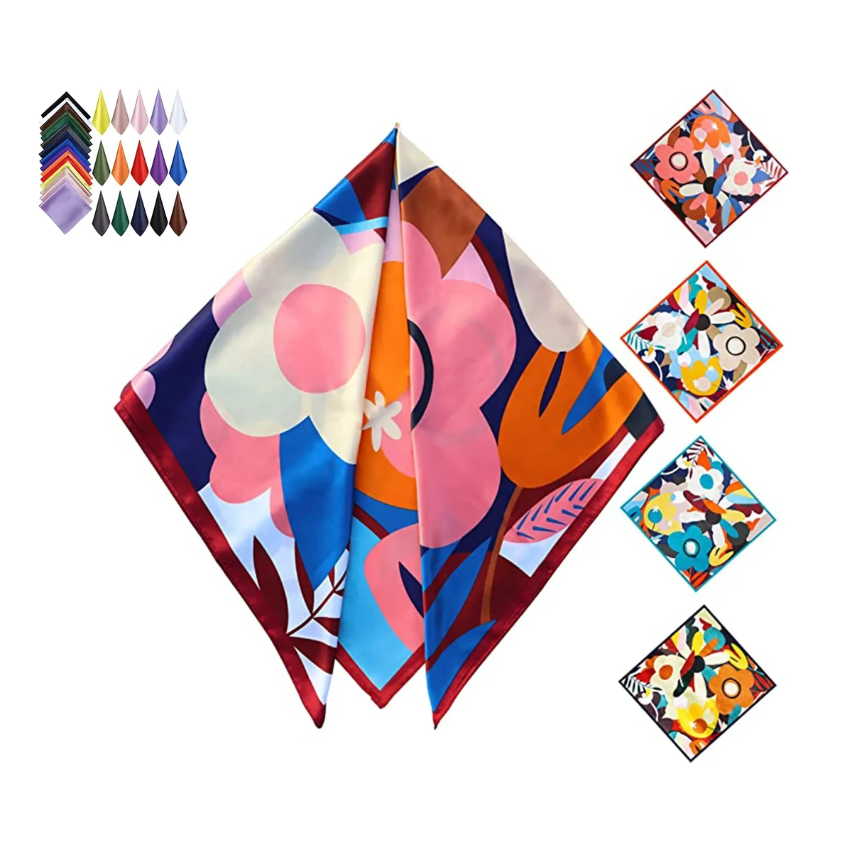 MOQ 100pcs Silk Double-Sided Square Scarf 1