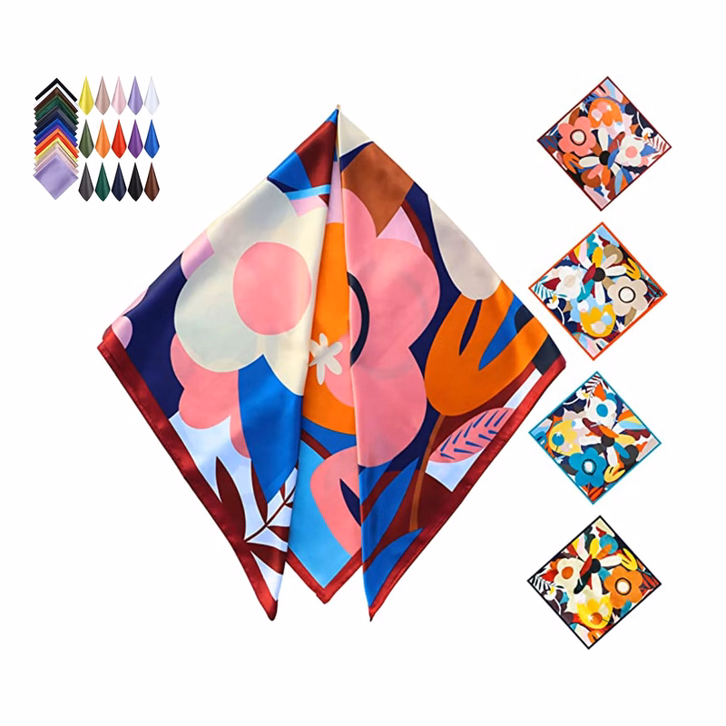 MOQ 100pcs Silk Double-Sided Square Scarf