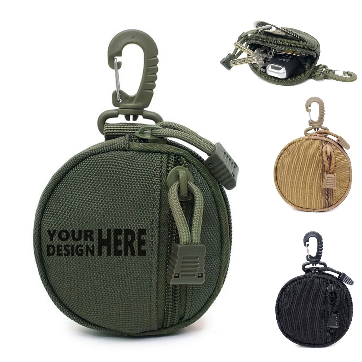 Portable Tactical Round Waist Pouch For Key Coin Storage 1