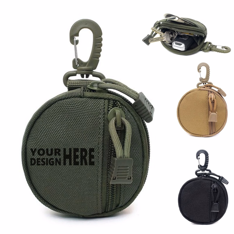 Portable Tactical Round Waist Pouch For Key Coin Storage