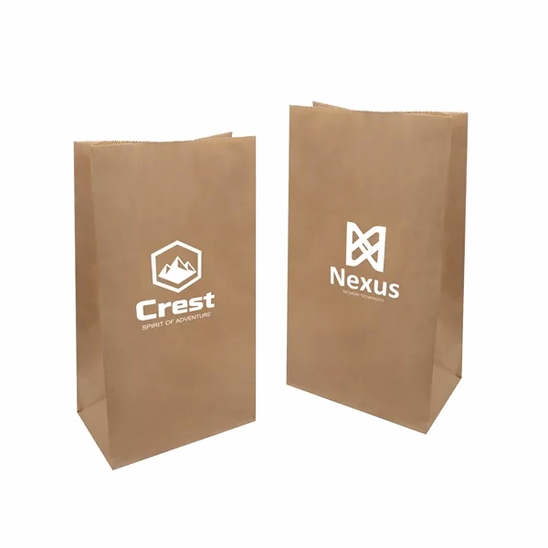 Custom 12.6 Inch Kraft Paper Gusseted Lunch Bags — Eco-Friendly Food Packaging