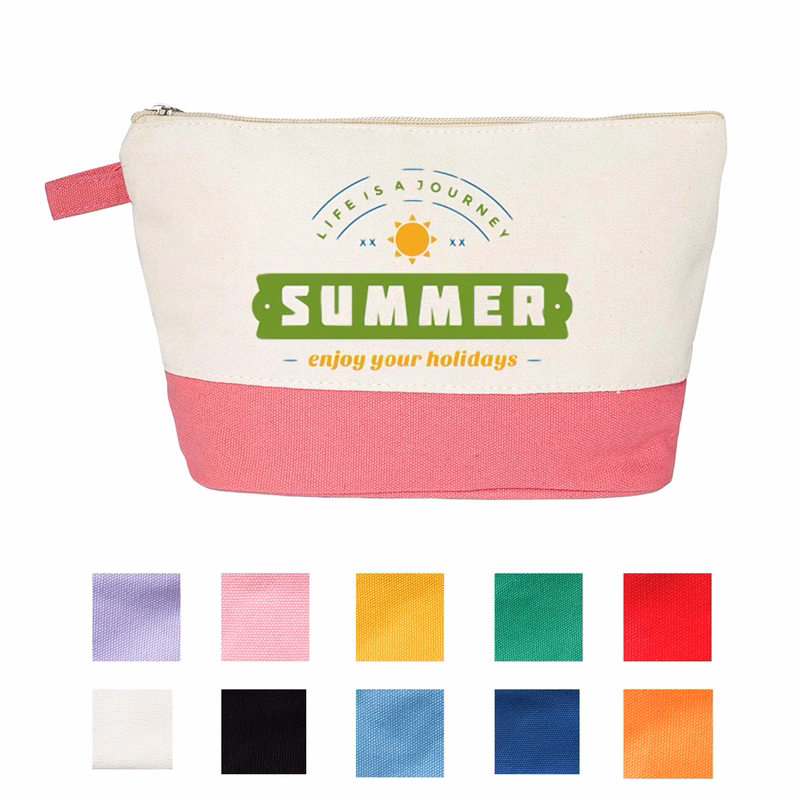 Two-Tone Canvas Cosmetic Bag