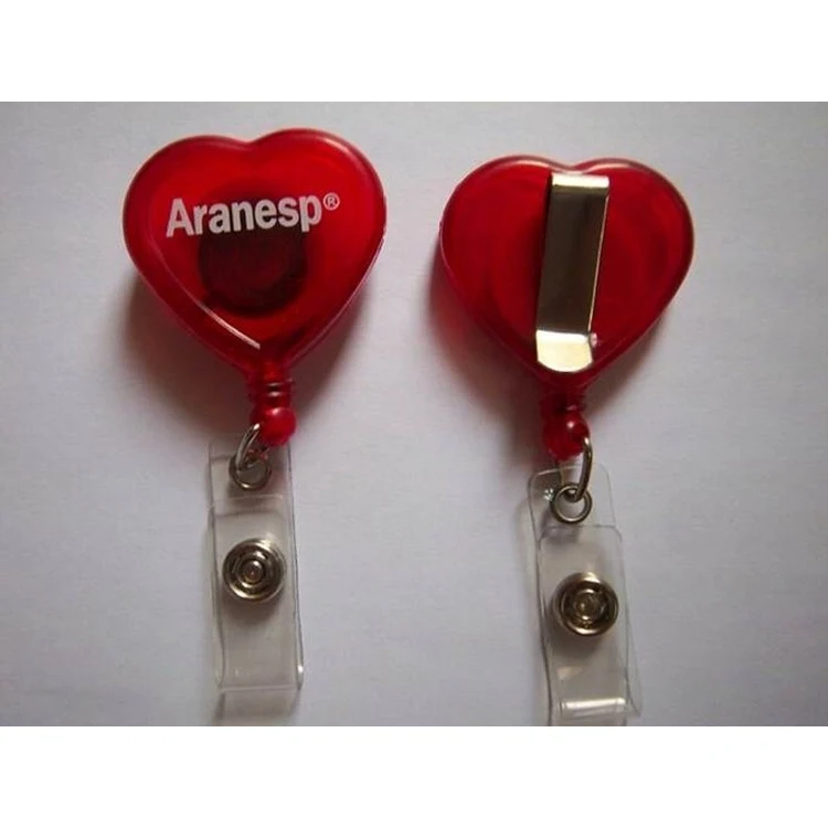 Novelty Design Love Heart Shape Retractable Badge Reels 1