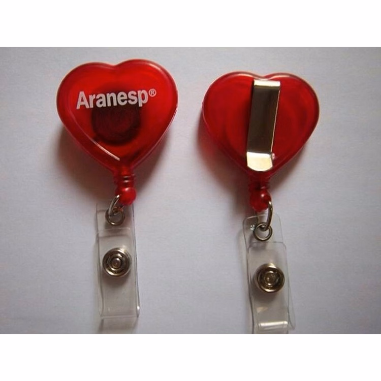 Novelty Design Love Heart Shape Retractable Badge Reels