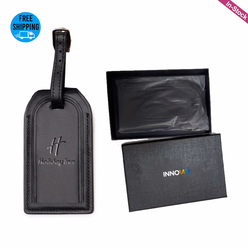 Genuine Leather Luggage Tags Airtag Holder in Gift Box (Optional)
