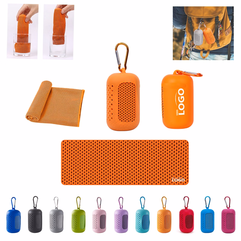 Quick Dry Polyester Towel With Carabiner Clip MOQ 50