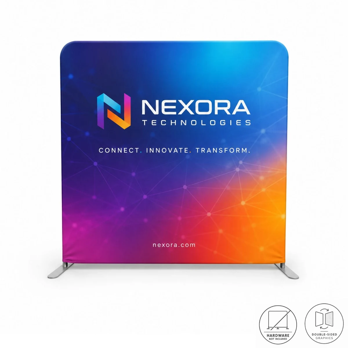 24 Hr Express - Replacement Graphics Double Sided 8'W x 8'H EuroFit Tension Fabric Slip on cover 1