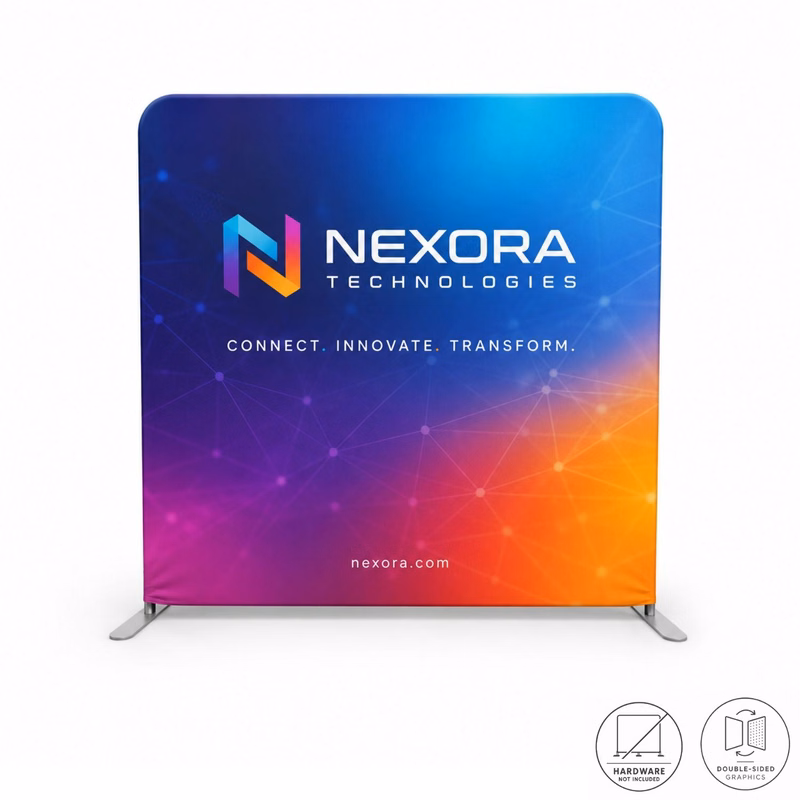 24 Hr Express - Replacement Graphics Double Sided 8'W x 8'H EuroFit Tension Fabric Slip on cover