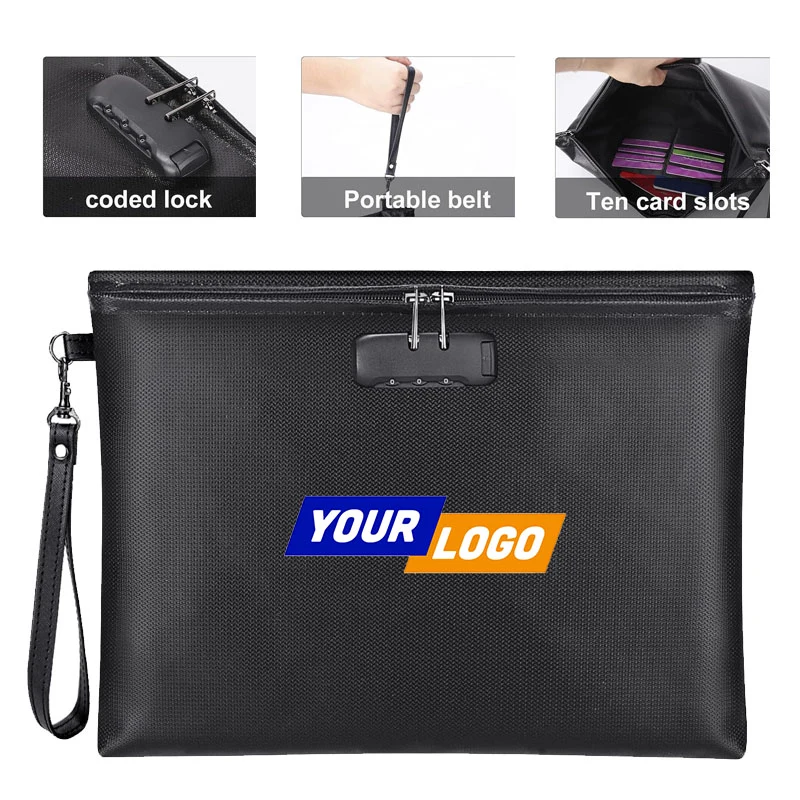 Fireproof And Waterproof Multi-Functional Combination Lock Storage Bag 1
