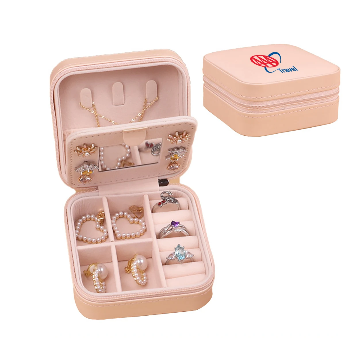 Travel Jewelry Box Organizer w/Mirror 1