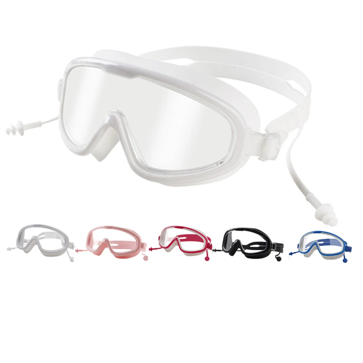 Large frame silicone adult swimming glasses 1