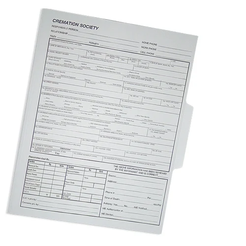 File Folder Letter Size - 2nd Tab Position - Printed with 1 PMS Color 1