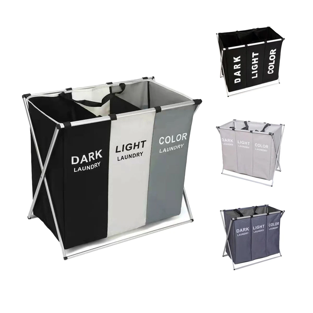 Foldable Laundry Hamperx3 Clothes Storage bag 1