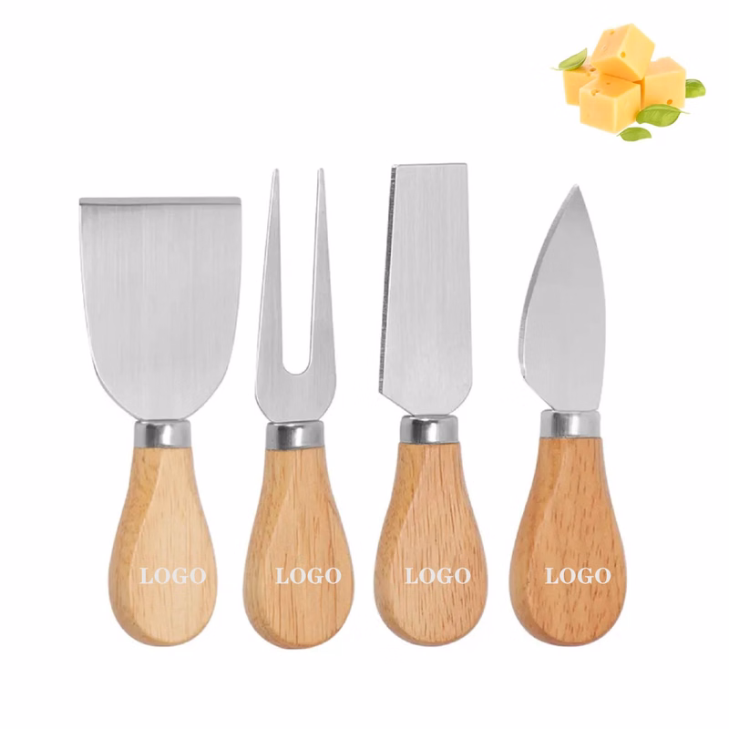 MOQ 5 pcs Wooden Handle Cheese Knives 4pc