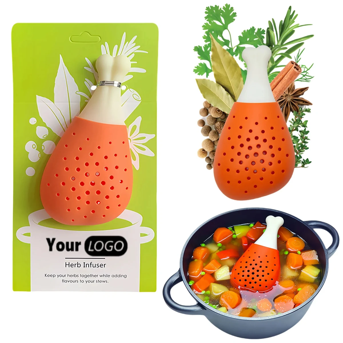 Premium Chicken Leg Silicone Strainer For Soup And Spices 1