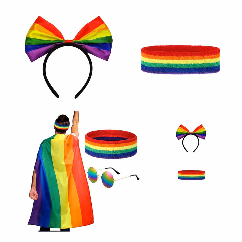 Rainbow Suit With Headpiece, Headband And Cloak