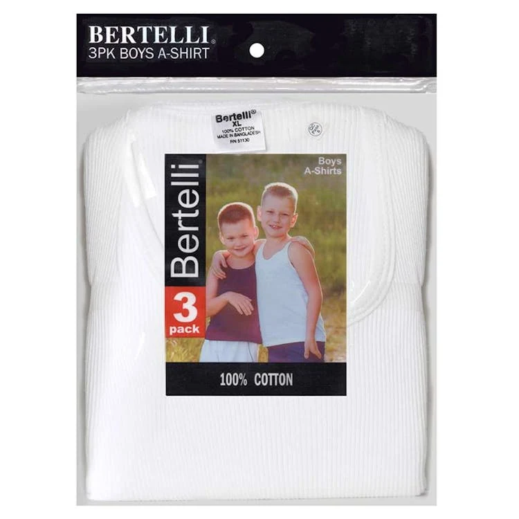Boys' Undershirts - White Size Medium 1
