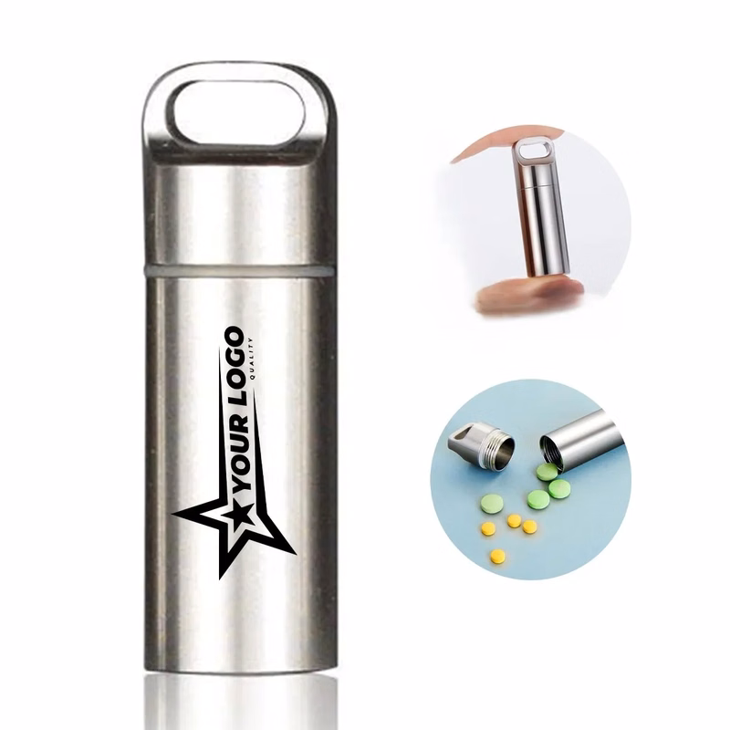 Mini Travel Keychain Emergency Capsule Pill Box